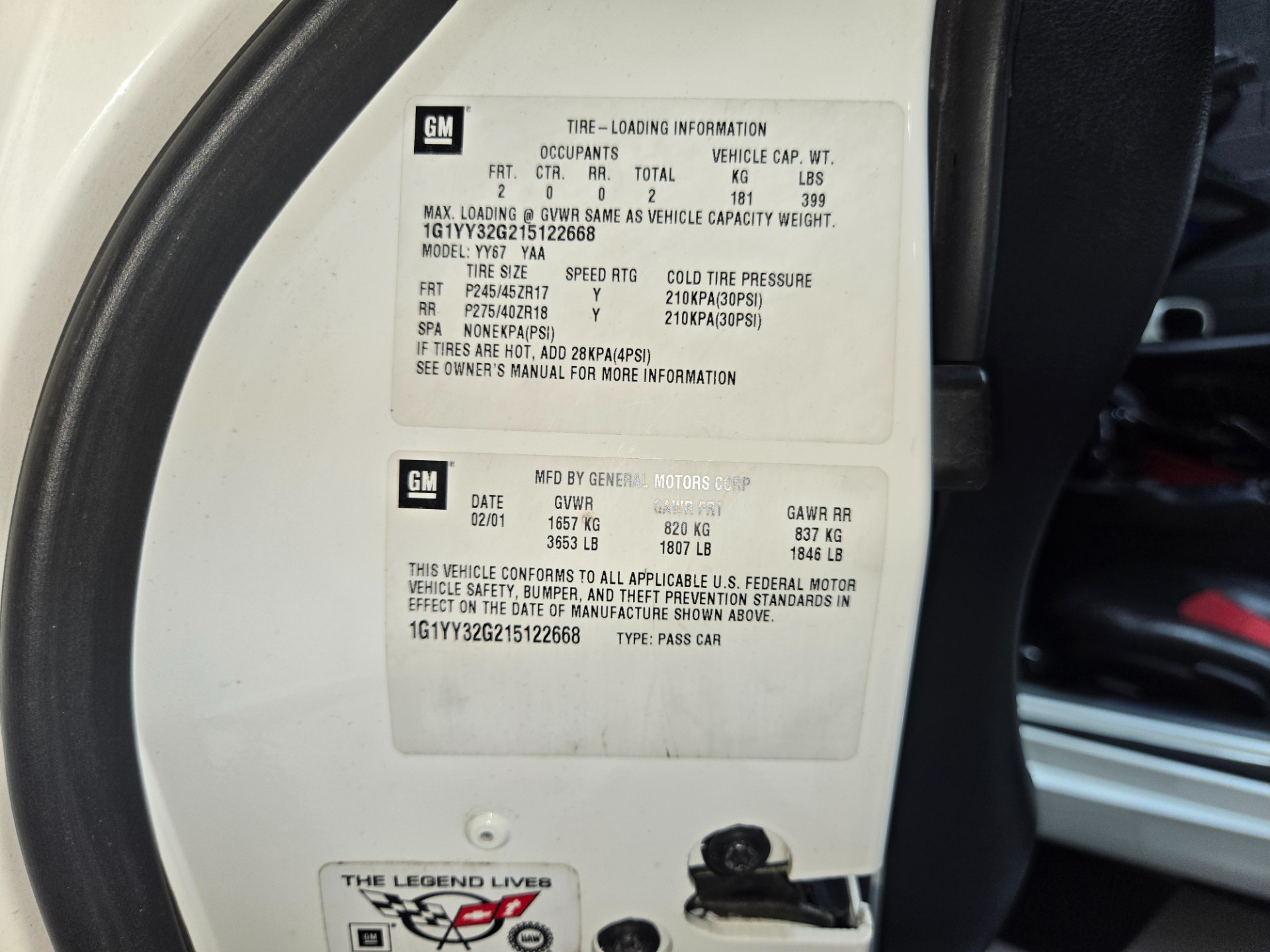 2001 Chevrolet Corvette 89