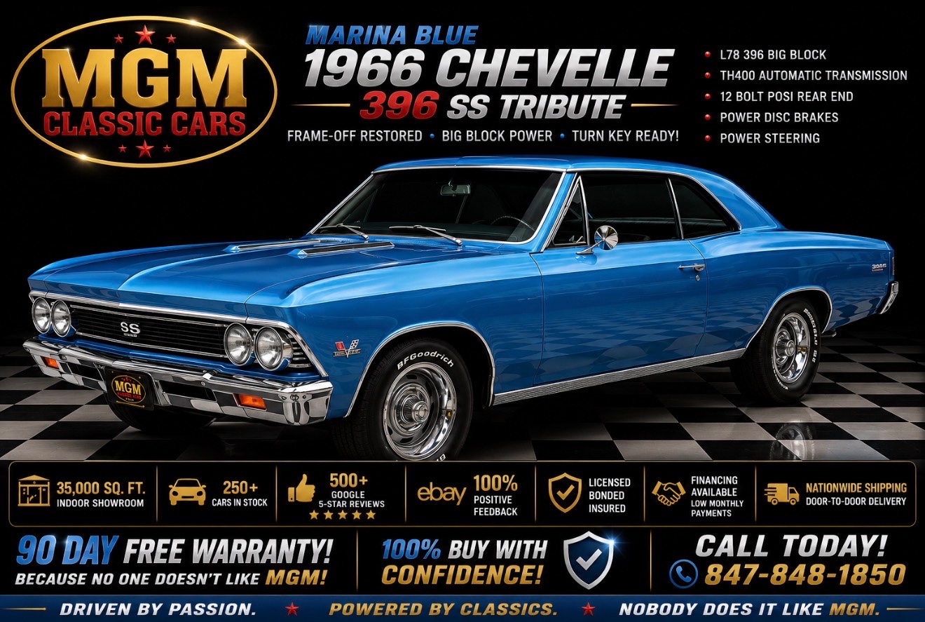Marina Blue 1966 Chevrolet Chevelle Coupe 3-Speed Automatic