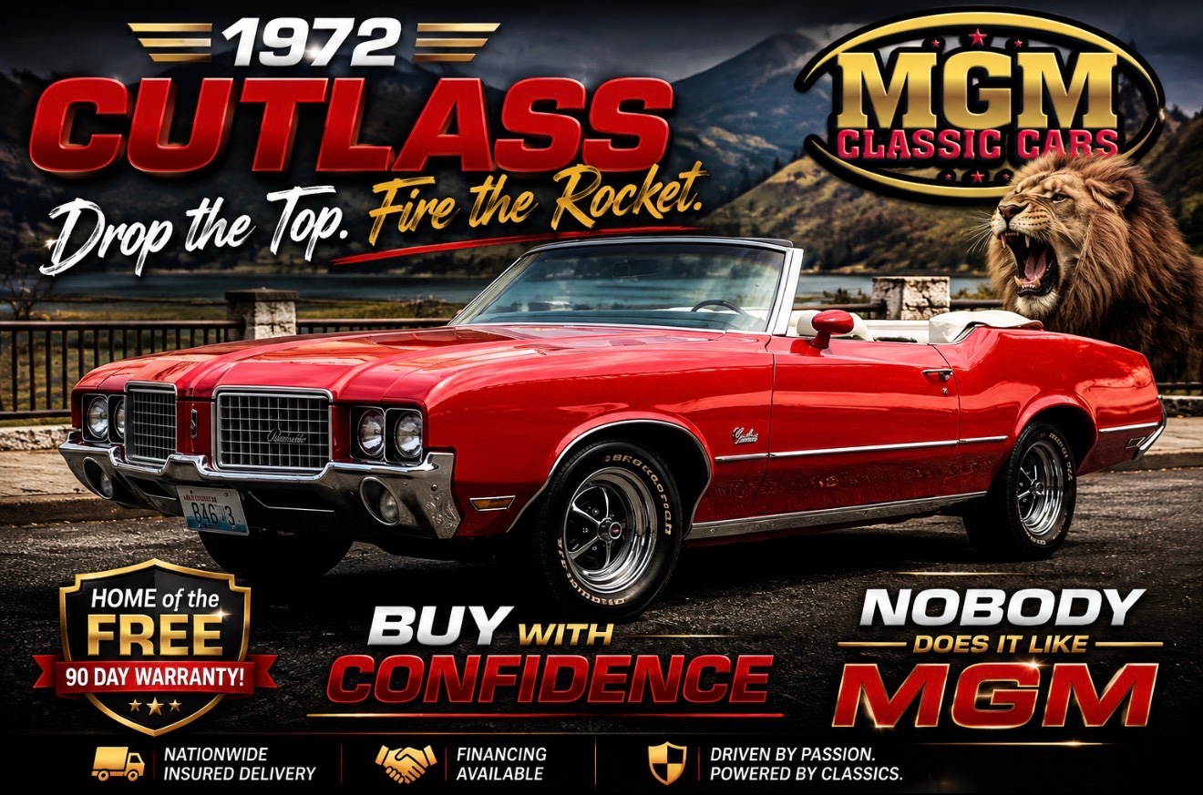 Red 1972 Oldsmobile Cutlass Supreme Sedan 3-Speed Automatic