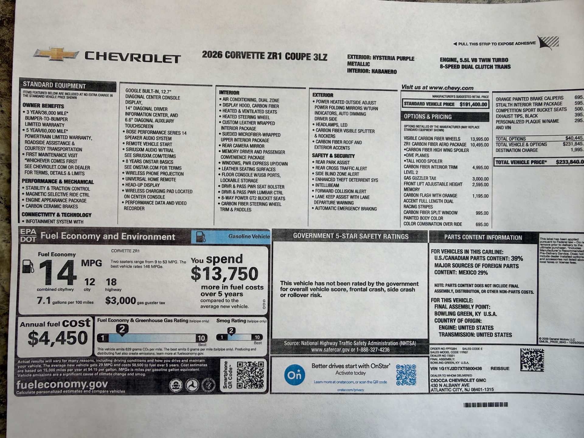 2026 Chevrolet Corvette 175