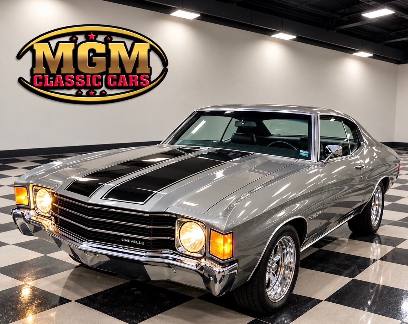 Silver 1972 Chevrolet Chevelle Coupe 3-Speed Automatic