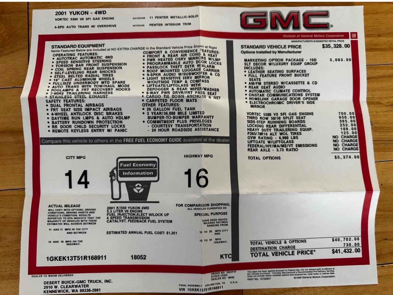 2001 GMC Yukon 5